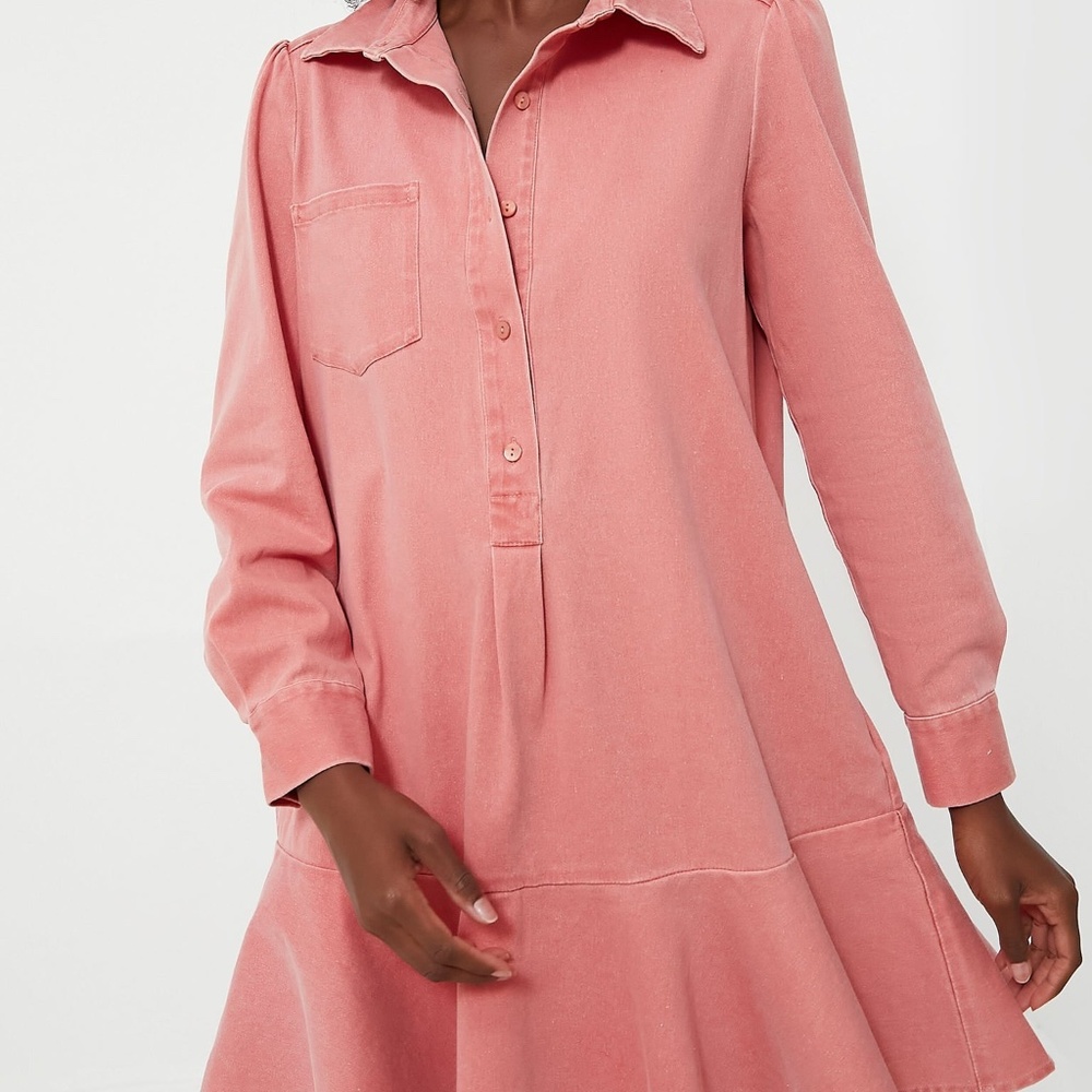 Nantucket red stretch twill Callahan shirt dress